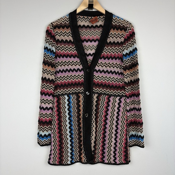 Missoni Sweaters - Vintage Missoni Cardigan Sweater Women's Zig Zag Italy Made 90s Read